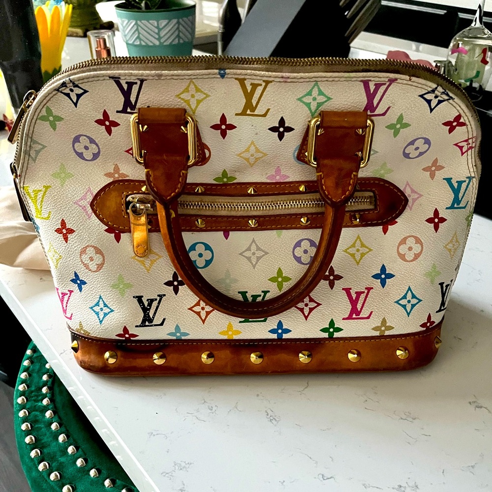 Authentic Louis Vuitton Alma Multicolor Monogram Handbag